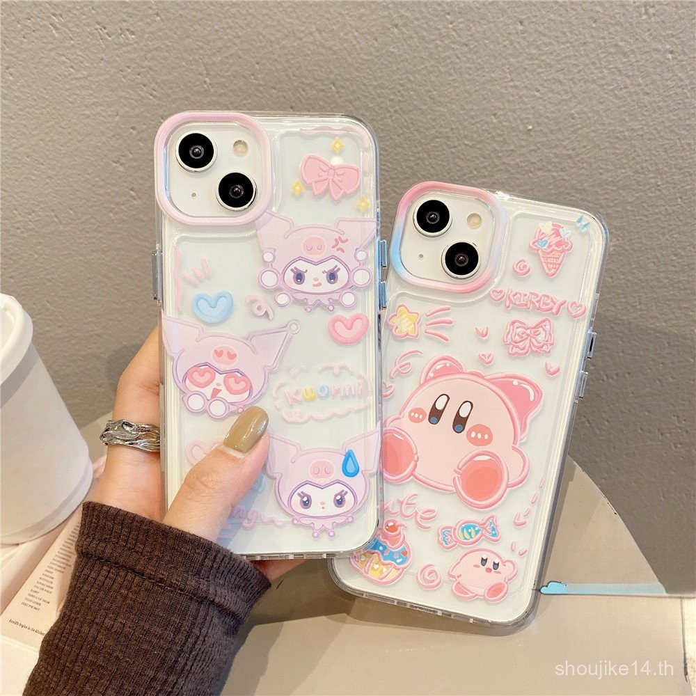 Kuromi kirby การ์ตูน Soft TPU สำหรับ iPhone 11 14 13 XR x 12 PRO MAX 7plus 7 8 6S PLUS XS MAX SE 2020