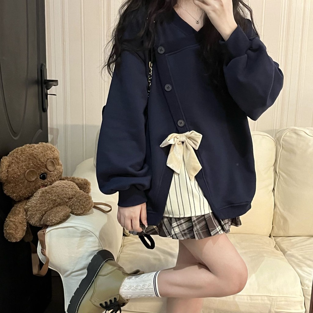 ใหม่ขนาดใหญ่ไม่สม่ําเสมอ Splicing Hoodie ผู้หญิงการออกแบบใหม่ Sense หลวม Plus ขนแกะหนาด้านบน