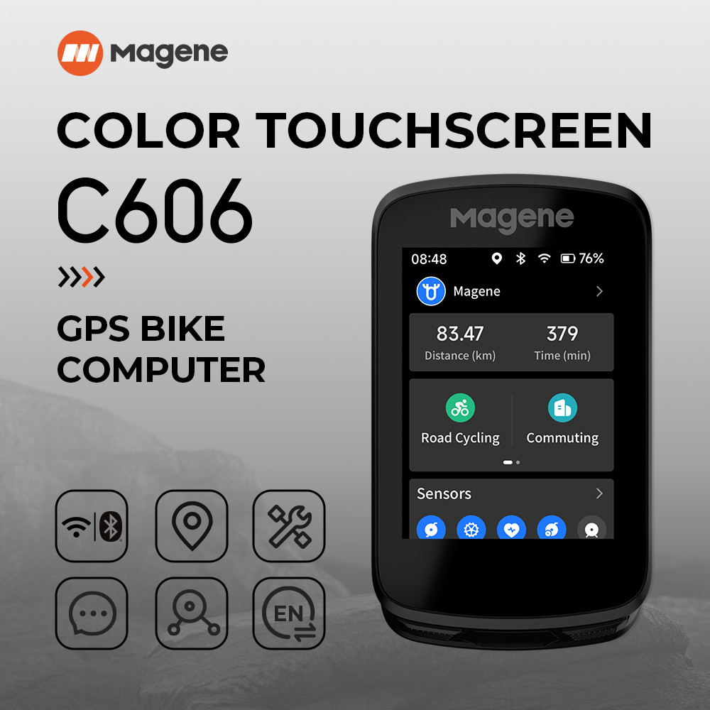Magene C606 หน้าจอสัมผัส GPS จักรยานคอมพิวเตอร์นําทาง WiFi Cycle Speedometer ขี่จักรยานนาฬิกาจับเวลาดิจิตอล 2.8 เครื่องวัดระยะทางบลูทูธ Ant