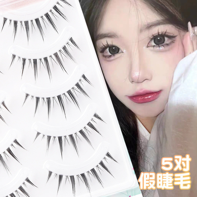 5 คู่ขนตาปลอมธรรมชาติโปร่งใสสายตกปลา Stem Eyelashes นํากลับมาใช้ใหม่ได้