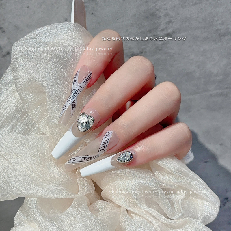เครื่องประดับเพชรเล็บโลหะผสมคริสตัลสีขาวหรูหราฝังแสง / ผีเสื้อไขมันสามมิติเงารักการตกแต่งเล็บหยดน้ำ / ทำเล็บมือแบบ DIY - รูปที่ 2