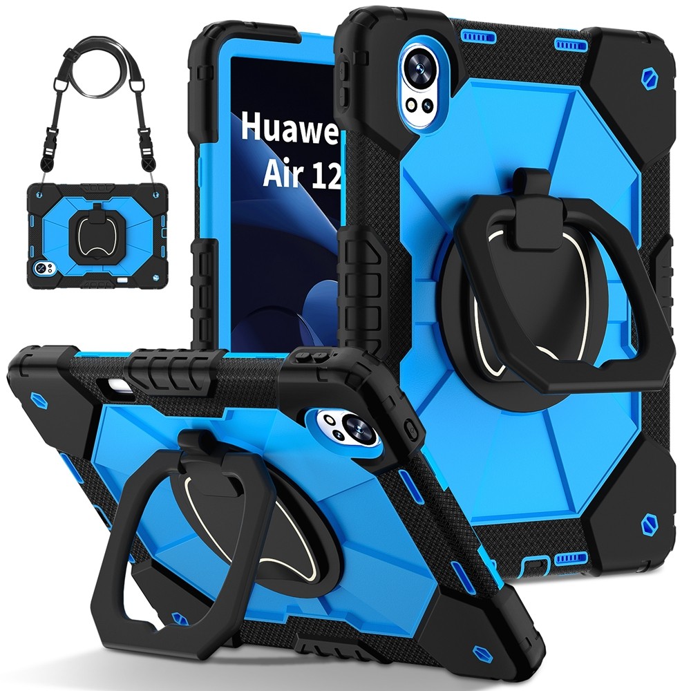 สําหรับ Huawei MatePad Air 12 X 12X 2024 2025 12 นิ้ว BKY-W00 BKY-W10 กรณีซิลิโคนกันกระแทก PC ดึงแหวนขาตั้งสายคล้องไหล่แท็บเล็ตฝาครอบปลอก