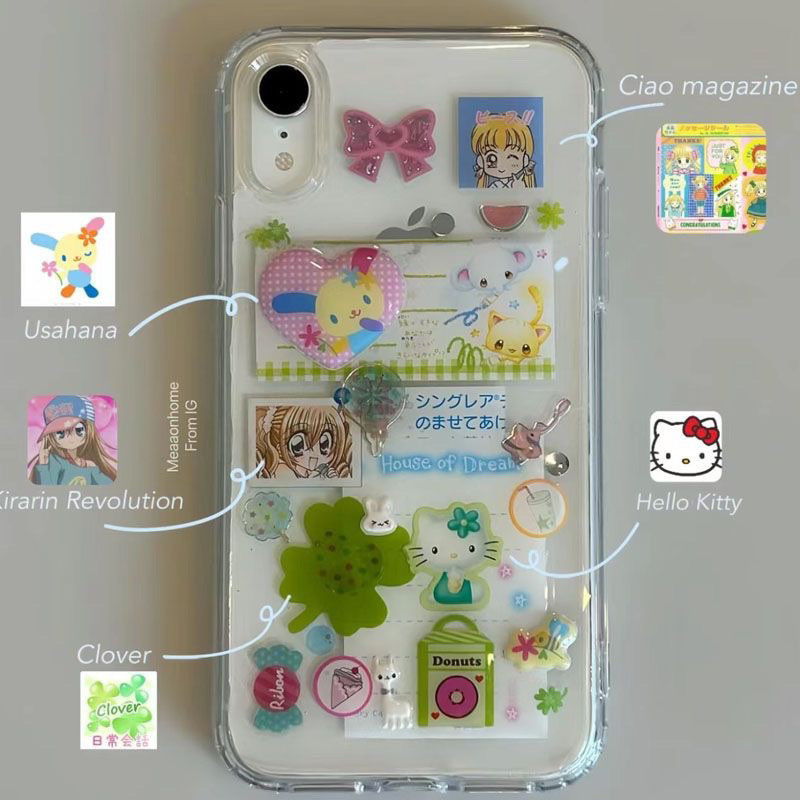 เคสโทรศัพท์ เหมาะสําหรับ iPhone x xs xr xsmax 11 12 13 14 15 16 Pro max Plus น่ารักสไตล์อินการ์ตูนสติ๊กเกอร์ซิลิโคนอ่อนนุ่มรวมทุกอย่างกันกระแทกโทรศัพท์มือถือป้องกันกรณีเชลล์ AQZH