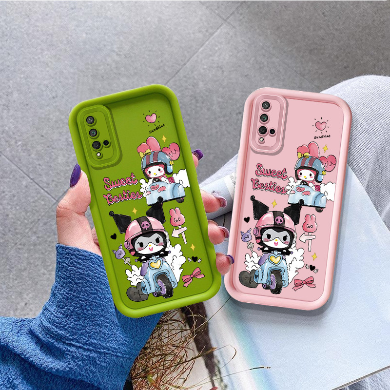 Cool biker Kuromi สําหรับ Huawei Y6P Y7A Y7 Pro Y7 Prime Y9 2019 Y9 Prime Nova 5t 6se 7i P30 P30 Pro Honor X9A X9B นุ่มการ์ตูน shookproof เคสโทรศัพท์
