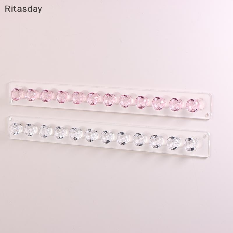 Ritasday 7/12Hooks อะคริลิคโปร่งใส Jewerly Storage Rack สําหรับต่างหูสร้อยคอแขวนผู้ถือติดผนังขาตั้งจอแสดงผล Organizer ใหม่
