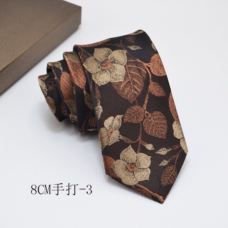 เน็คไท 8 ซม. สําหรับผู้ชาย, สุภาพบุรุษลายกาแฟวินเทจ, เน็คไทพร้อมอุปกรณ์จับคู่ - รูปที่ 5