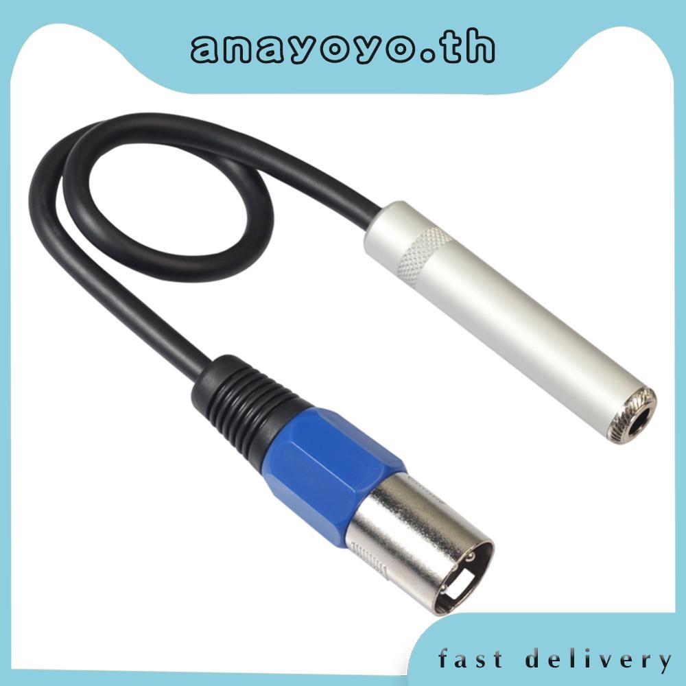 [anayoyo.th] 0.3m XLR 3Pin Male to 6.35mm Female Stereo Jack Audio Cable Adapter Wire