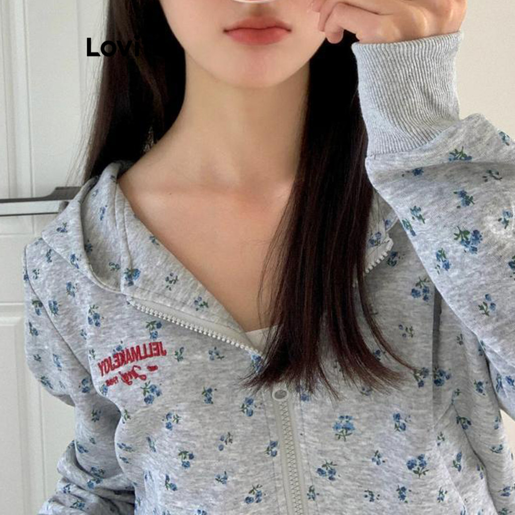 Lovito เสื้อสเวตเตอร์ลายดอกไม้ ดิทซี่ แบบสบาย ๆ สำหรับผู้หญิง LNA71355