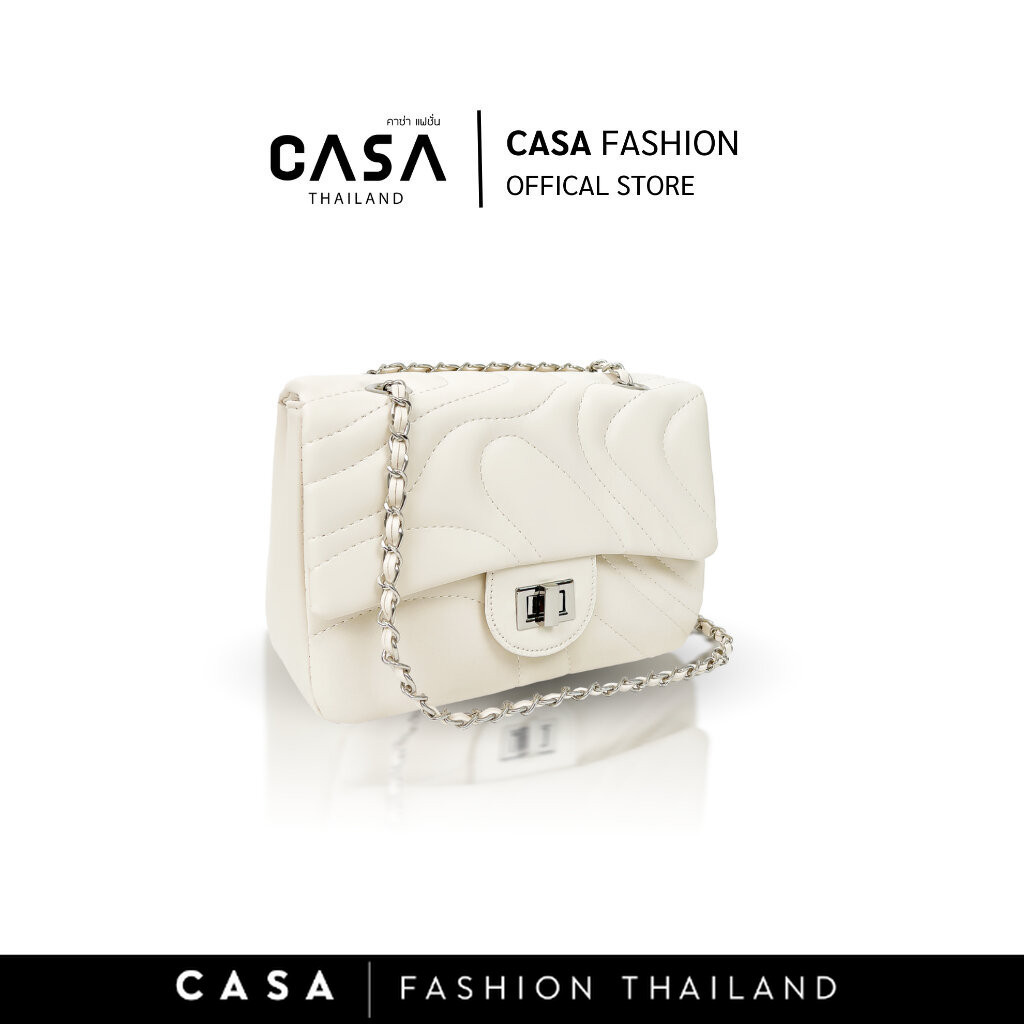CASA Thailand กระเป๋าสะพายข้างผู้หญิง สไตล์ Paris มีหลายสีให้เลือก สีขาว,สีดำ,สีฟ้า รุ่น CM0011