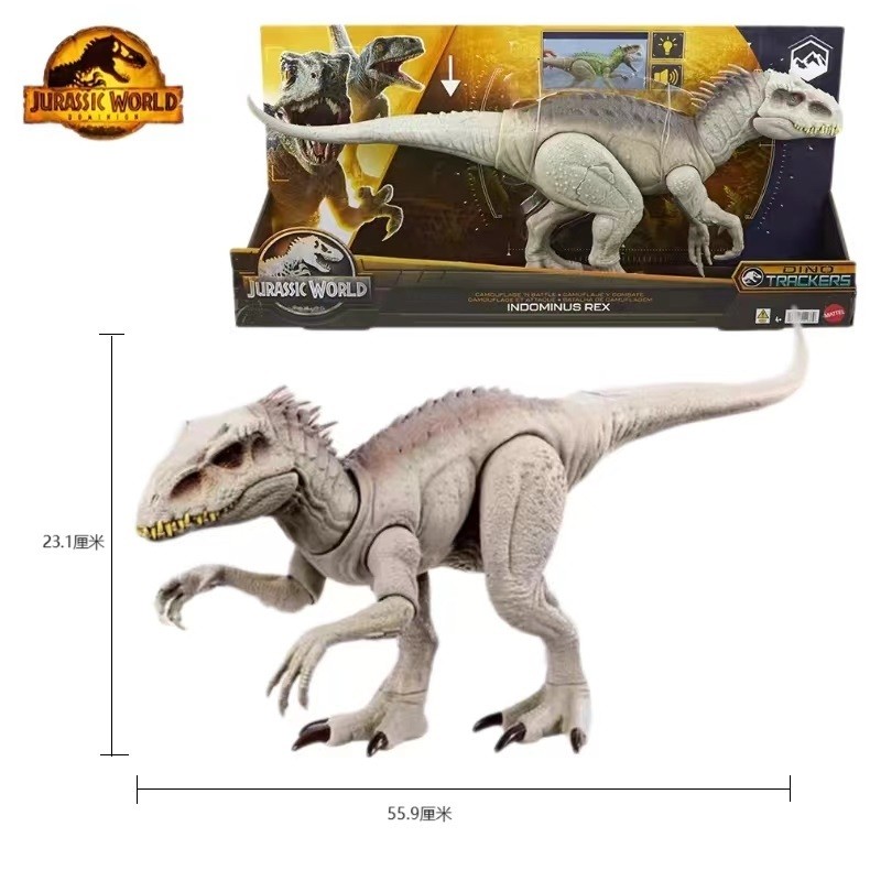 Mattel Jurassic World ปลอมตัวโจมตี Tyrannosaurus เร็กซ์เอฟเฟกต์เสียงรุ่นเปลี่ยนสีของเล่นไดโนเสาร์ขนาดใหญ่ hnt63