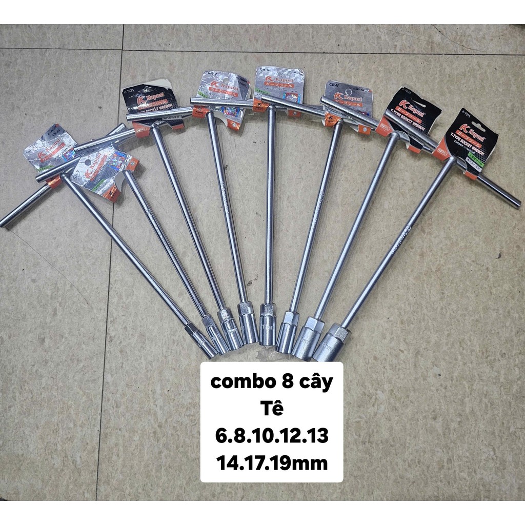 Combo Te Kapusi 5 ชิ้น 6 ชิ้น 7 ชิ้น 8 ชิ้น 6-8-10-12-13-14-17-19 มม. เหล็ก Cr-V ความทนทานสูง ความจุ