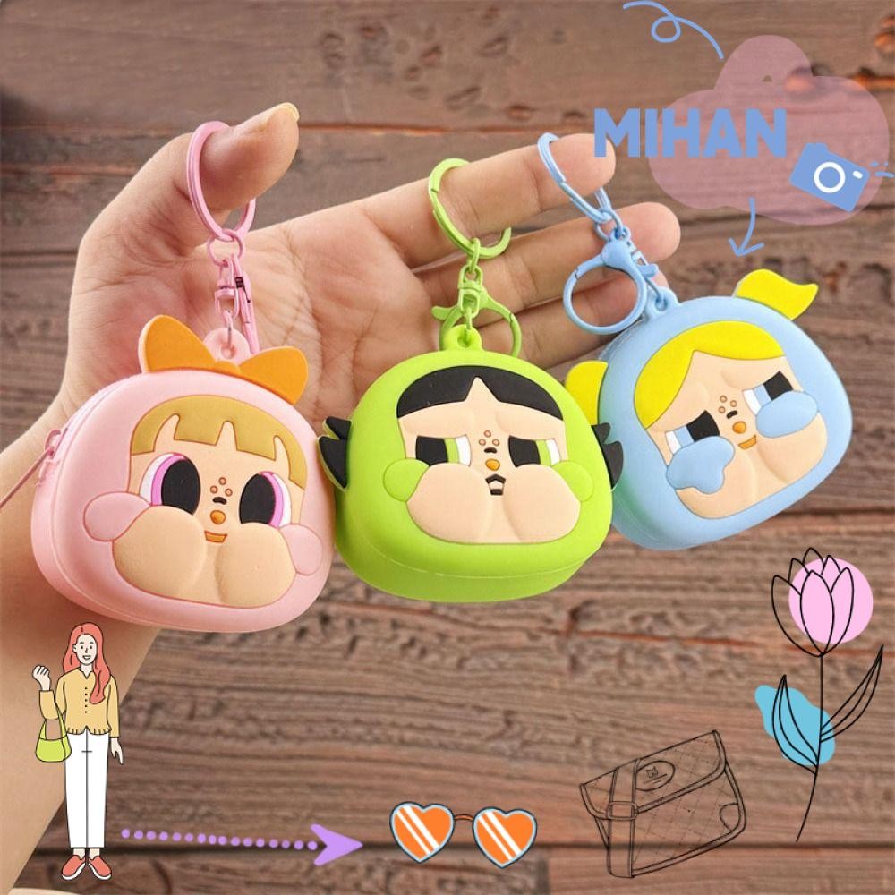 Mh Silicone Purse, The Powerpuff Girls Cartoon Keychain Wallet, Fashion Cute Creative POP MART Key Ring Bag