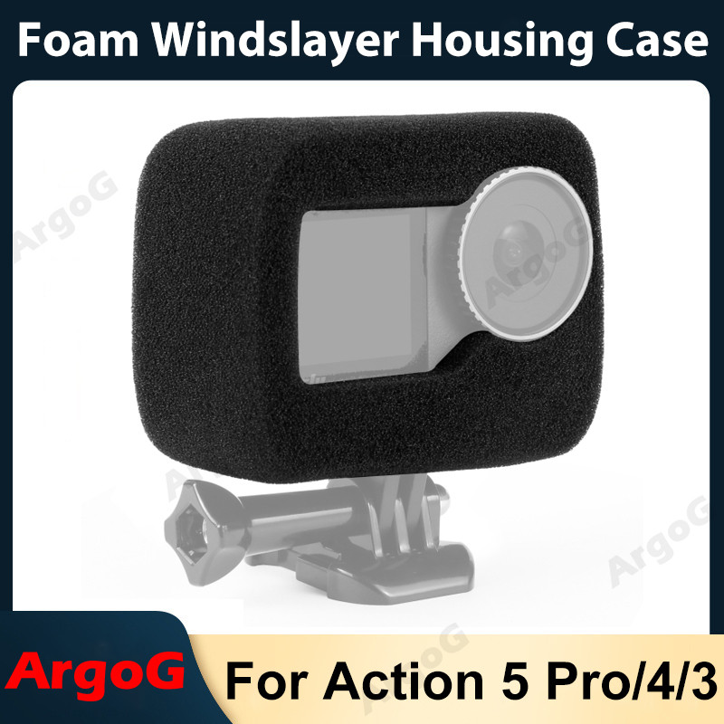 Argog โฟม Windslayer สําหรับ DJI OSMO Action 5 Pro/4/3 Windproof โฟมลดเสียงรบกวนฝาครอบ Action 4 อุปก