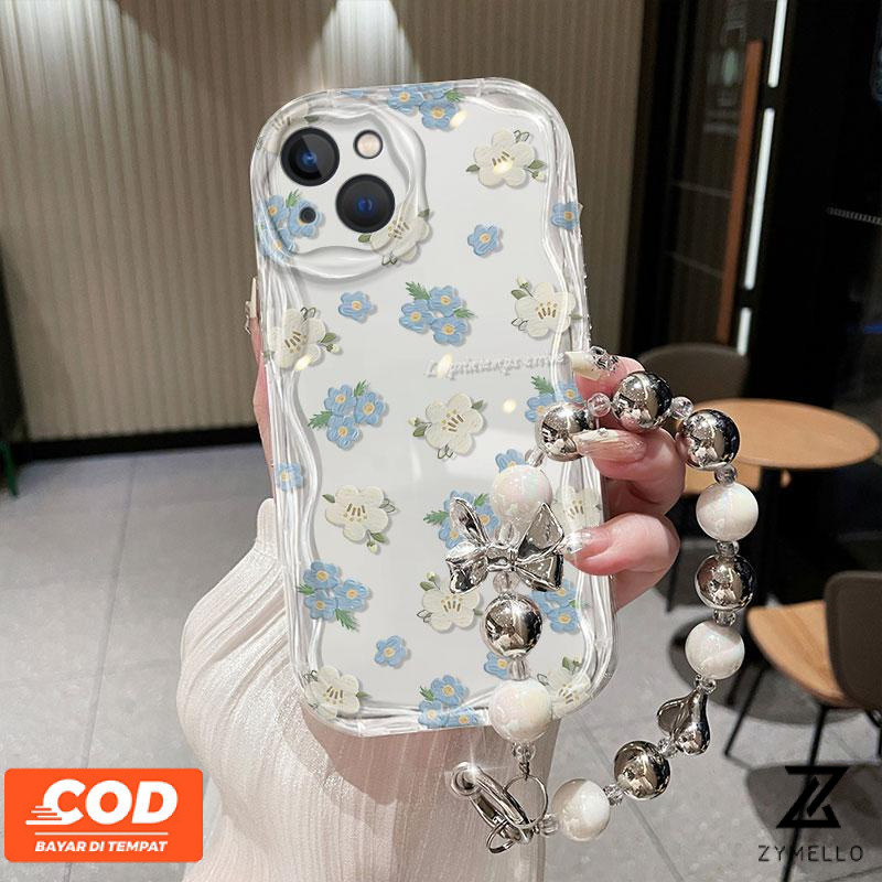 OPPO Reno12 F 5G Reno 12 5G Reno12 Pro 5G Reno11 F 5G Reno 11 5G Reno 10 5G Reno 8T 5G Reno 8T 4G Reno 8Z 5G Reno 7Z 5G A3X A38 A18 A60 A79 realme Note 60 Reno8 Reno7 Reno5 Reno4 Reno6 ที่เรียบง่ายดอกไม้สีฟ้าและสีขาวซิลิโคนโทรศัพท์เคสสำหรับมือถือ