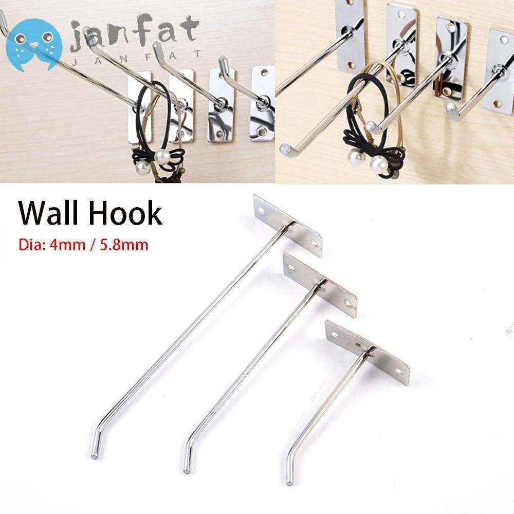 Janfat 1 ชิ้นตะขอติดผนัง, เครื่องมือฮาร์ดแวร์ Pegboard คีมค้อนอุปกรณ์เสริมโทรศัพท์มือถือตะขอสายเดี่ยว, สกรูเล็บจอแสดงผล Lewelry เหล็กรูตะขอบอร์ด