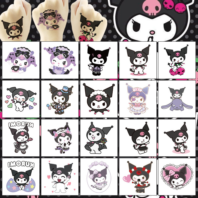 20ชิ้นการ์ตูนคุโรมิสักสติกเกอร์สําหรับเด็กน้ําโอนทิ้งสักสติกเกอร์5x5เซนติเมตร