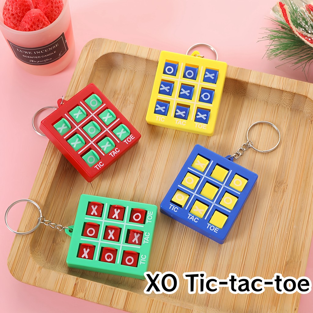 Mini Tic Tac Toe Chess Game Funai Game Ring XO Three Chess Key Ring ของเล่นเด็ก YL091