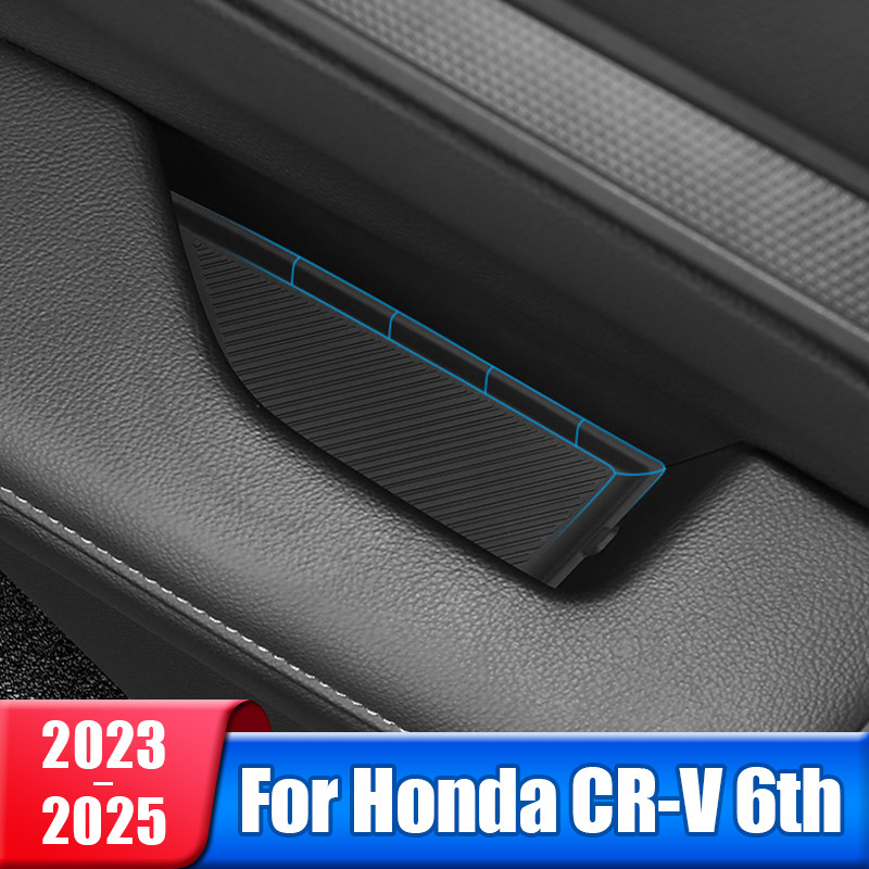 ประตูรถด้านข้างกล่องเก็บ Pad สําหรับ Honda CRV 6th Gen 2023 2024 2025 CR-V Hybrid ที่เท้าแขนประตูถาดซิลิโคน Pad อุปกรณ์เสริม