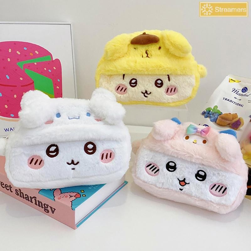 {Streamers} กล่องดินสอ Chikawa Ins สไตล์กระเป๋าตุ๊กตาน่ารักสําหรับนักเรียนวัยรุ่นถือกระเป๋าแต่งหน้าซิปกระเป๋าปากกาเด็กของขวัญสาวของขวัญใหม่