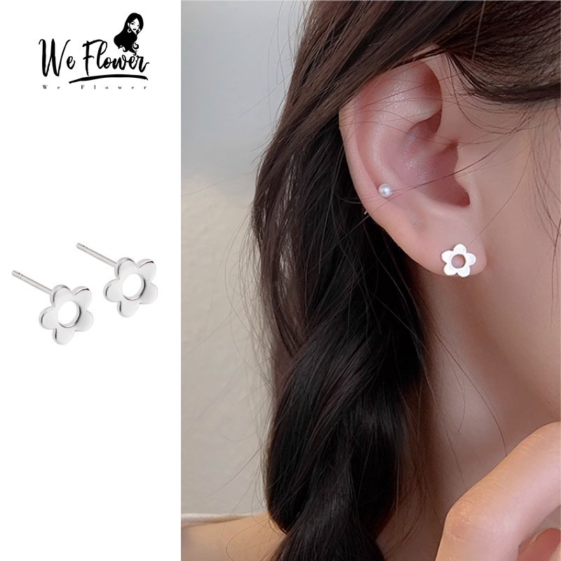เราดอกไม้หวาน s925 เงิน Hollow Sunflower Stud ต่างหูสําหรับผู้หญิงสาวเกาหลีแฟชั่นดอกไม้หู Studs เครื่องประดับอุปกรณ์เสริม