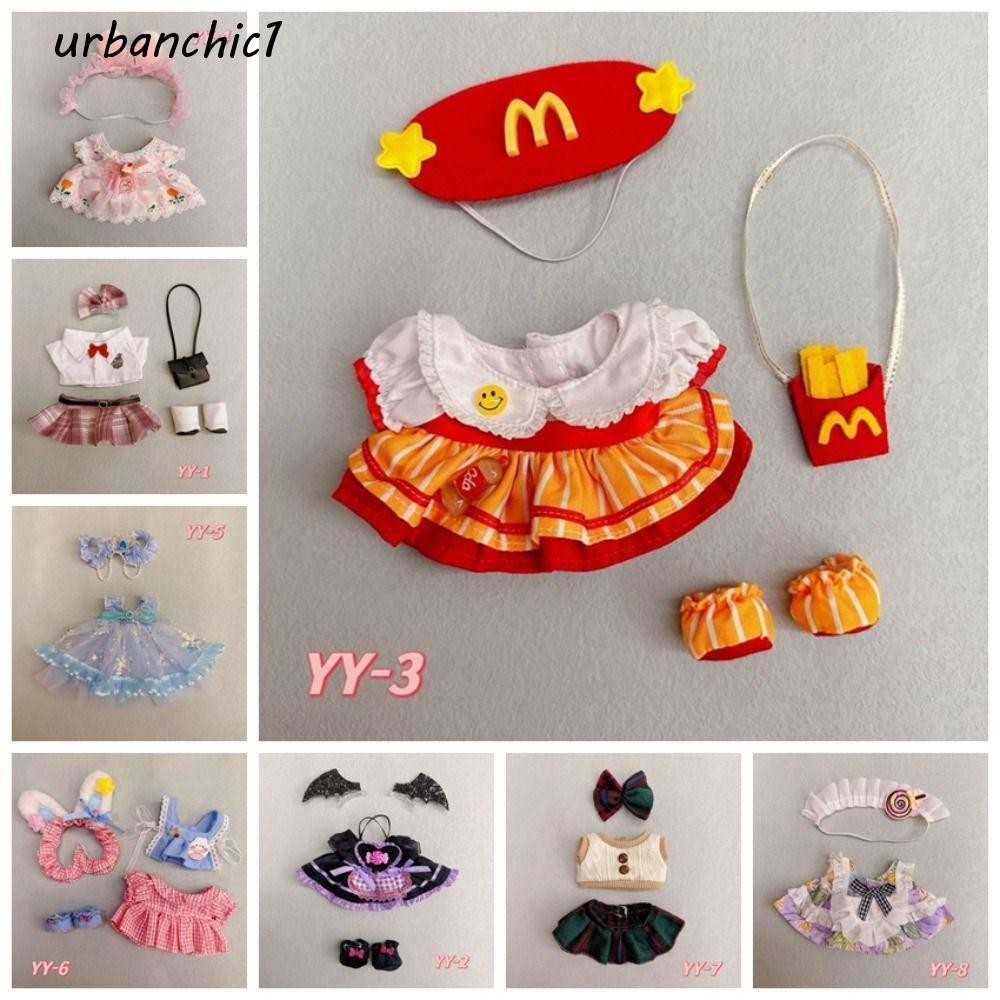 Urbanchic ตุ๊กตา Lolita ชุด,เสื้อผ้าตุ๊กตา Lolita 20 ซม.ผ้าฝ้ายเสื้อผ้า,ชุดชุดอุปกรณ์เสริมของเล่นหลายสีตุ๊กตาผ้าฝ้าย Lolita ชุดของเล่นเด็กผู้หญิง