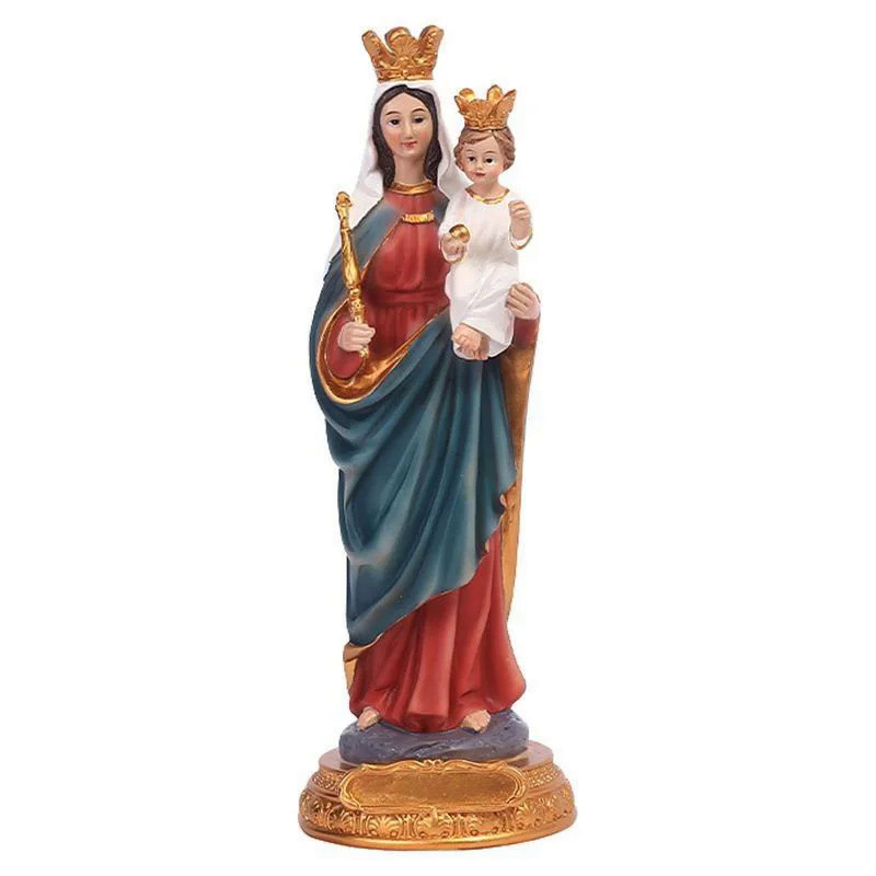 Mother Mary Statue Resin Virgin Mary Holding Jesus Statue Decorative Mary Figure Renaissance Collect