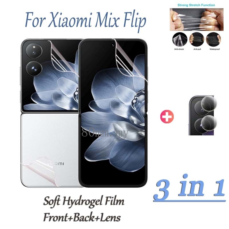 ตัวป้องกันหน้าจอ ฟิล์มไฮโดรเจล TPU สําหรับ Xiaomi Mix Flip ตัวป้องกันเลนส์กล้อง ฟิล์มด้านหน้า ฟิล์มด้านหลัง ฟิล์มไฮโดรเจล