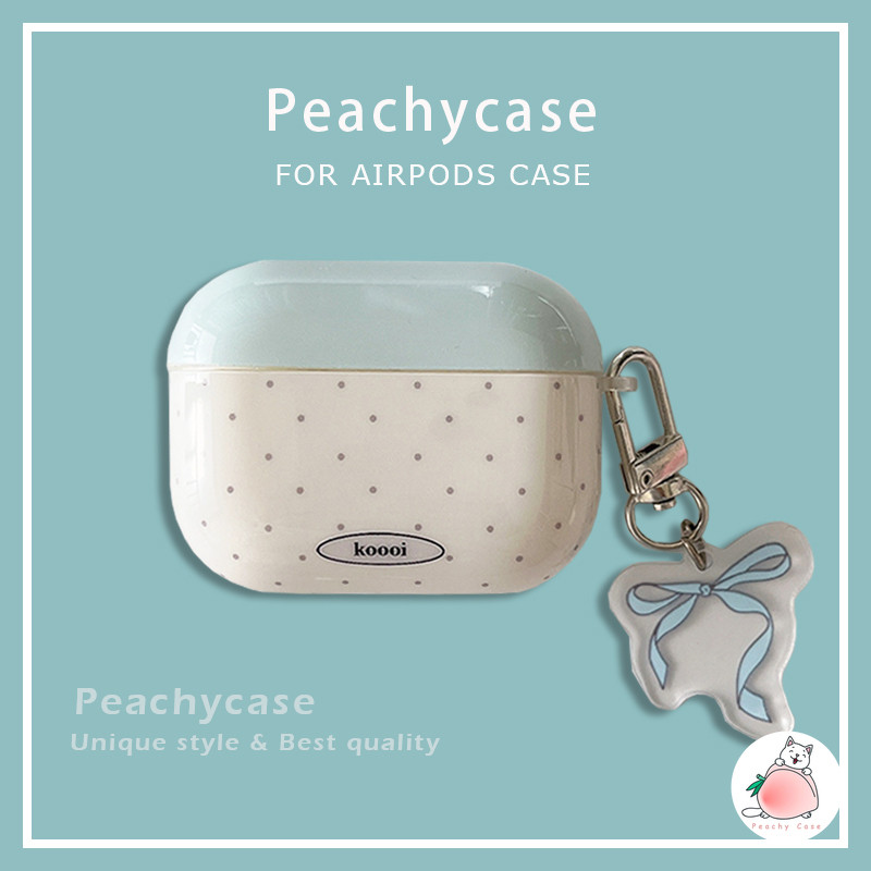เกาหลี Wave Point Bowknot จี้ไร้สายบลูทูธหูฟังป้องกันกรณีใช้งานร่วมกับ Airpods 1 2 3 Pro Pro2 Anti-loss ชุดหูฟัง IMD ฝาครอบ