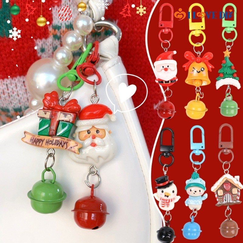 น่ารักxmas Tree Santa Clausพวงกุญแจ-ผู้หญิงY2kกระเป๋าจี้คู่กุญแจรถแหวน-คริสต์มาสเครื่องประดับตกแต่งของขวัญ