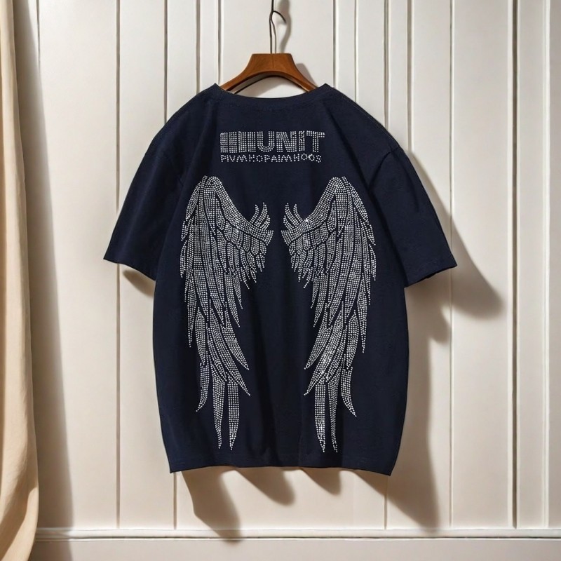 เสื้อยืดแขนสั้นผู้ชาย DIA สองด้านเจาะร้อนปีกระบายอากาศผ้าฝ้ายเสื้อ Bottoming Boy