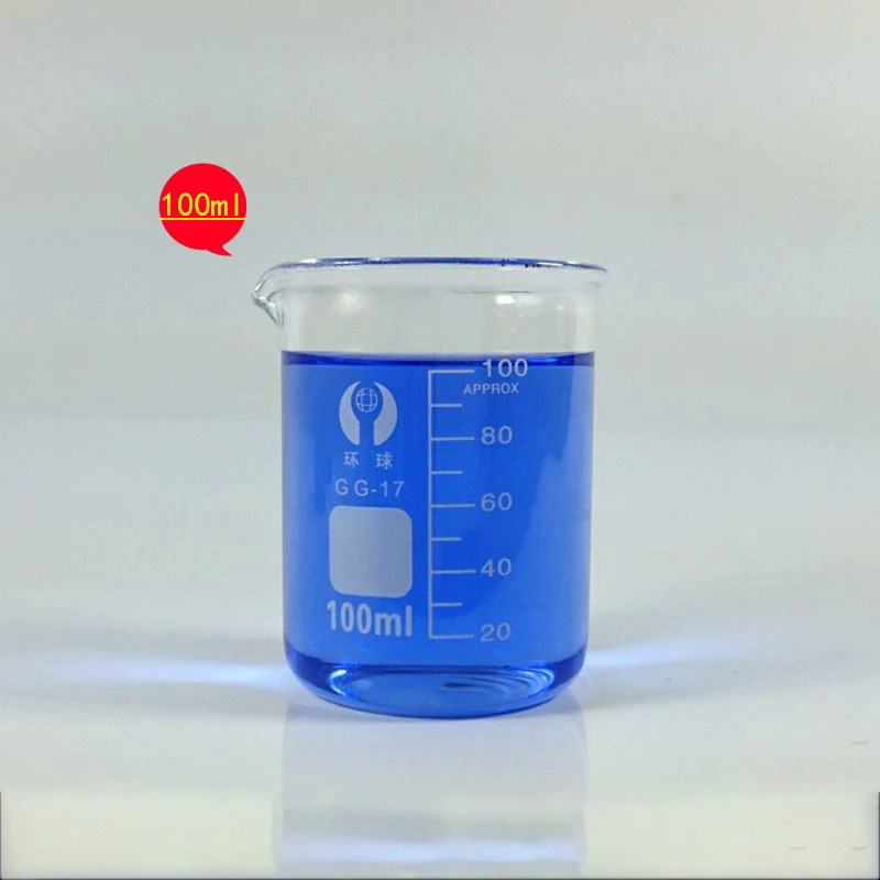 100ml 12pcs/set Pyrex  flat bottom Beaker borosilicate glass Lab glassware chemical measuring cup