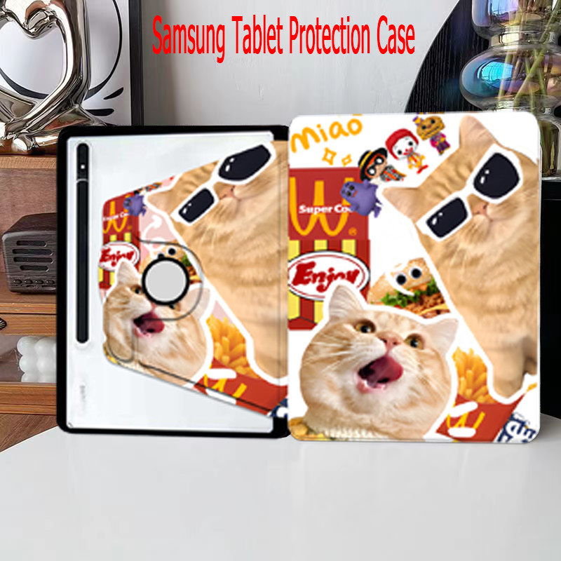 เคส Samsung สําหรับ tab S6 Lite S7/S8 S8+ S7FE S9/S9FE S9+/S9FE+ A7lite A8 A9 A9+ 360°เคอsริลิค ฝาbพับ แบบเต็ม หมุนได้