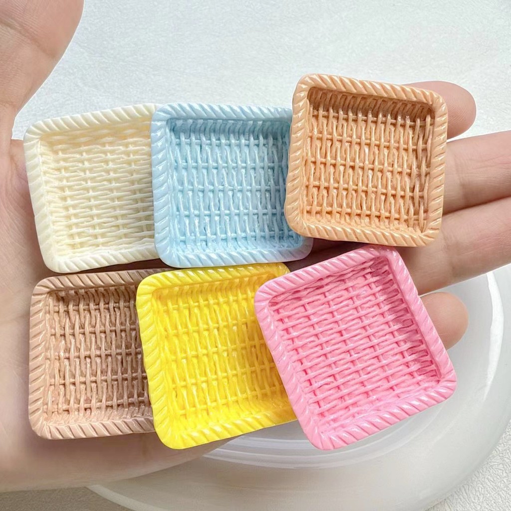 แบบใหม่-Shiwan ทอหวายแผ่นเรซิน DIY ครีมกาวเคสโทรศัพท์มือถือตกแต่งกล่องตาบอดแฮนด์เมดตกแต่งภูมิทัศน์ขนาดเล็ก v5hq