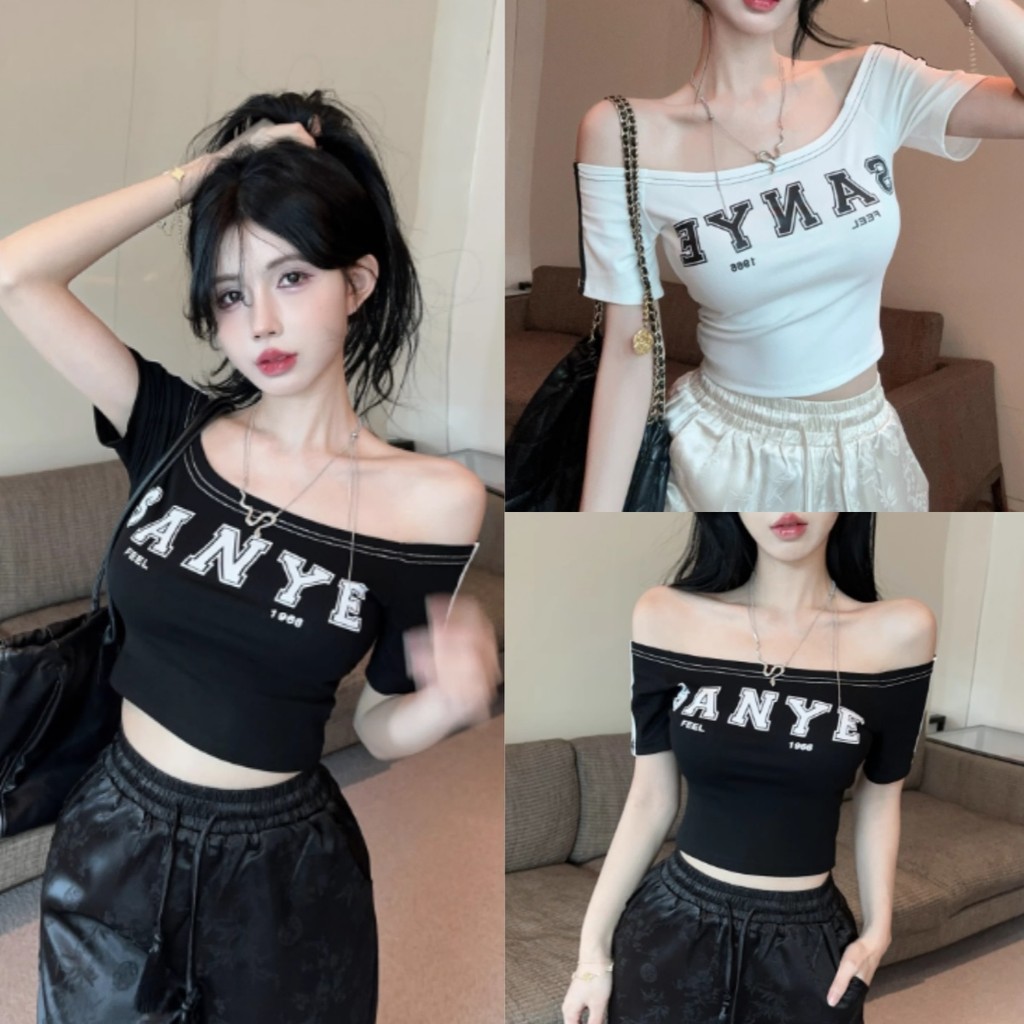 Beryl 🌻 เสื้อยืดแขนสั้นเปิดไหล่เก๋ๆ สไตล์สาวหวาน หน้าร้อน Sexy Girls