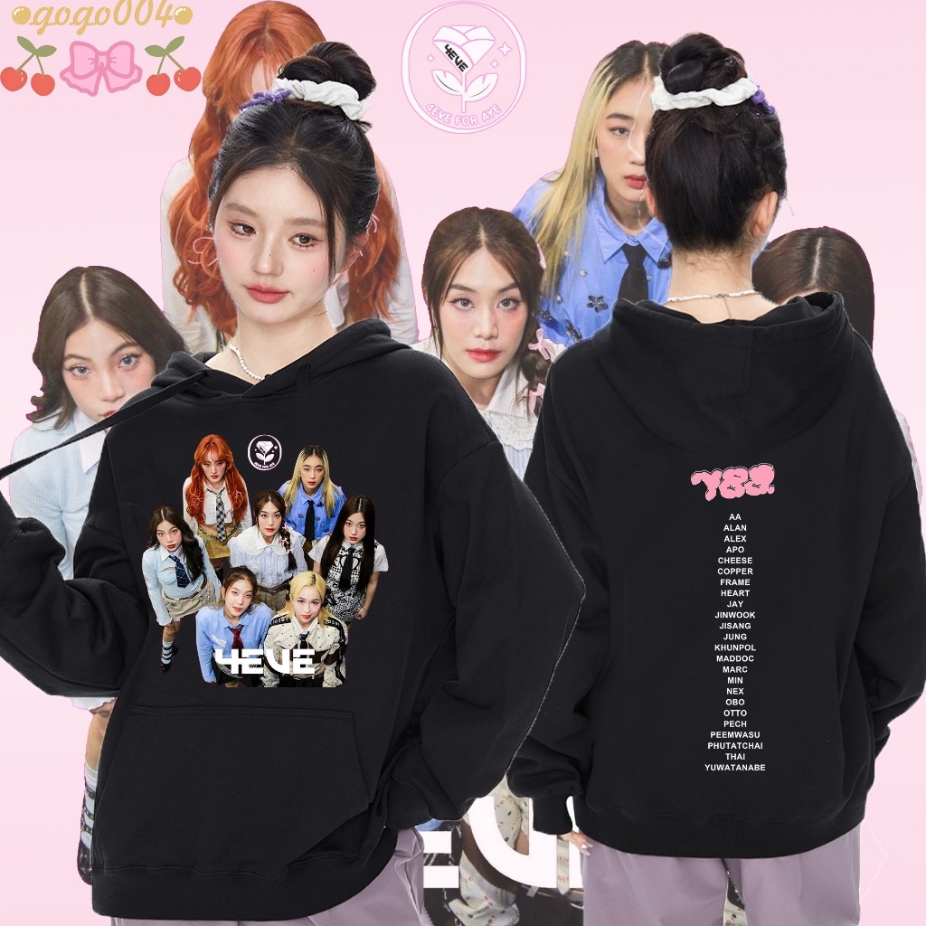 4EVE เสื้อฮู้ดผ้าฝ้ายแขนยาวนี้สามารถสวมใส่ได้ทั้งชายและหญิง มันจะไม่หดตัวหรือริ้วรอยG04