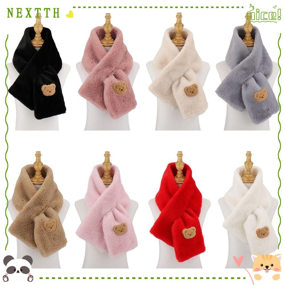 Nextth Neckerchief Wrap ผู้หญิง Faux กระต่ายขนสัตว์ Plush Thicken คออุ่น
