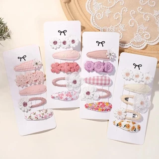 5 ชิ้น BB คลิปชุดสําหรับเด็กอุปกรณ์เสริมผมหวาน Printe Hairbangs กิ๊บติดผมเด็กทารก Barrette Ins สไตล์ Daisy Hairpin เครื่องประดับ