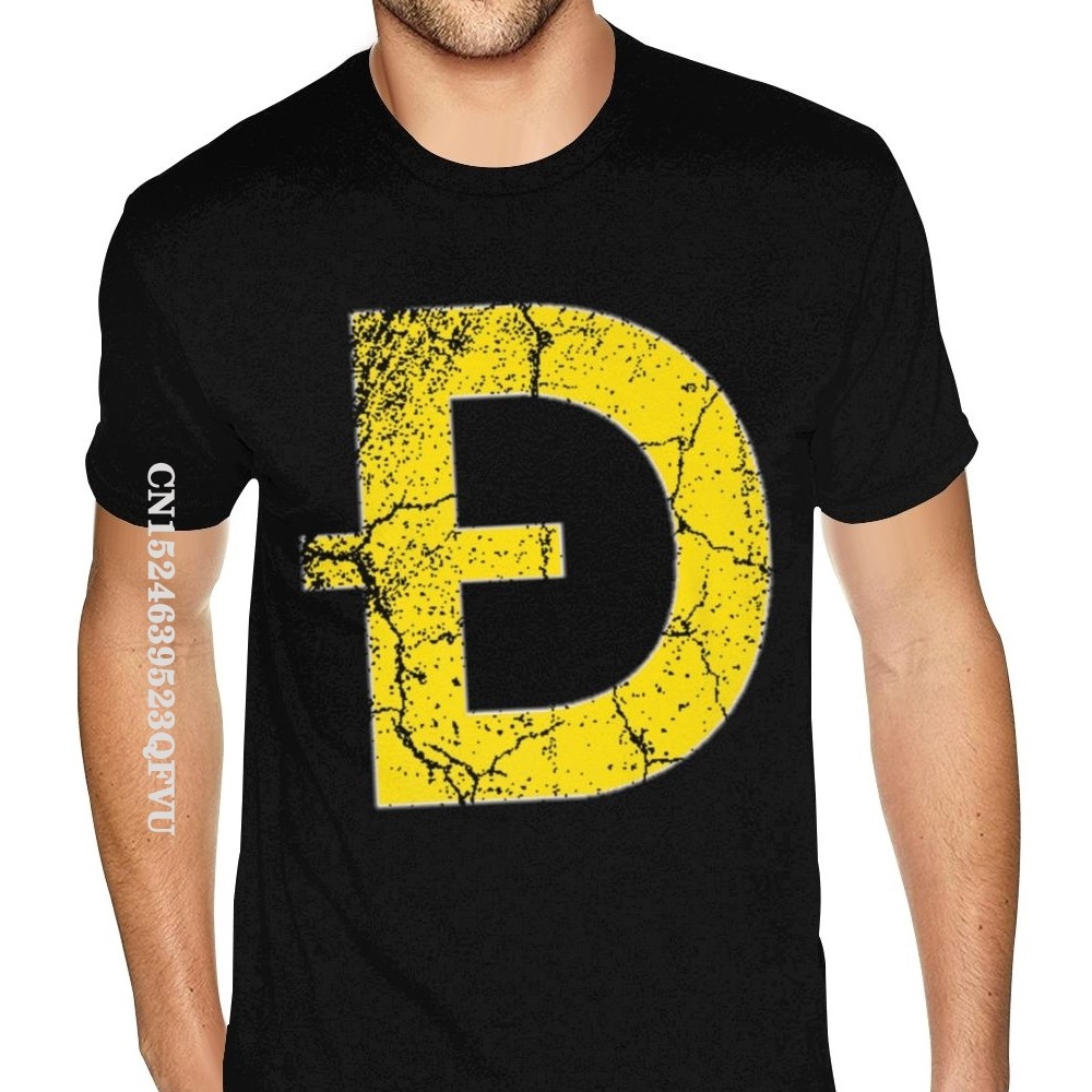 Dogecoin T เสื้อ Dogecoin เหรียญ Doge ผู้ชายผู้ชายเสื้อยืดการ์ตูน Tops Tees สําหรับชายผ้าฝ้ายเสื้อยื