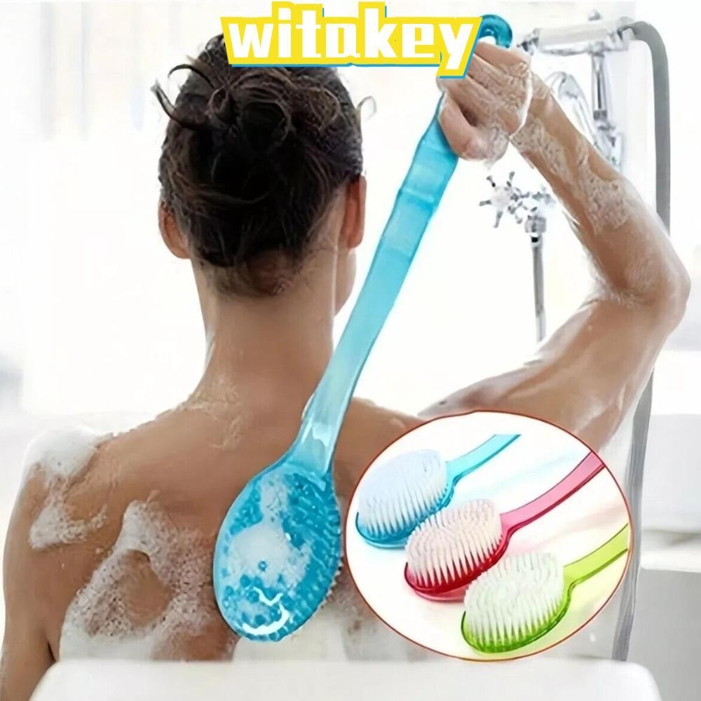 WITAKEY แปรงอาบน้ํา, เครื่องมือทําความสะอาด แปรงอาบน้ําด้ามยาว, นวดถูหลังถูกลับสิ่งประดิษฐ์