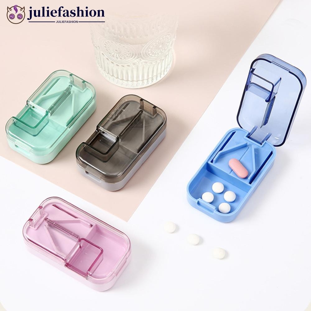 JULIEFASHION แบบพกพา Pill Organizer กล่อง Travel Pill Case Pill คอนเทนเนอร์ช่องกระเป๋าขนาดวิตามินกล่