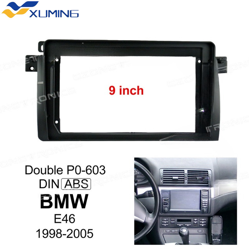 XM รถวิทยุ Fascia สําหรับ 1998-2005 BMW 3 (E46) กรอบ 9 นิ้ว Android 2Din MP5 Player แผงสเตอริโอ