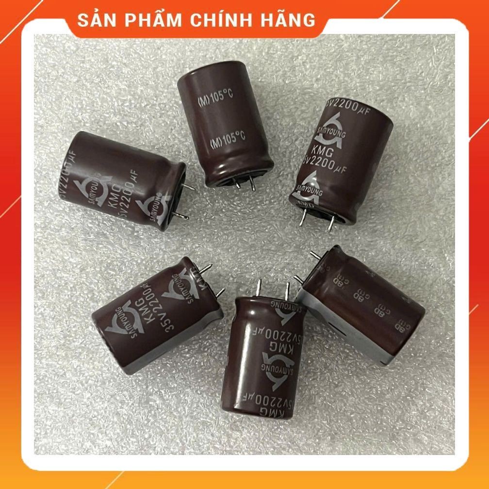 [ 4 ชิ้น ] CAPACITOR 35V 2200UF ขนาด: 15x25mm SAMYOUNG (35V2200UF 35V 2200UF35V) ถอดประกอบดี