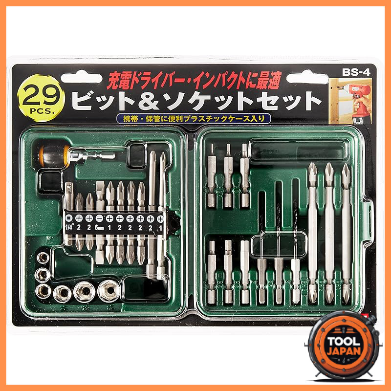 E-Value Bit and Socket Set for Cordless and Impact Drivers, 29 Pieces, BS-4