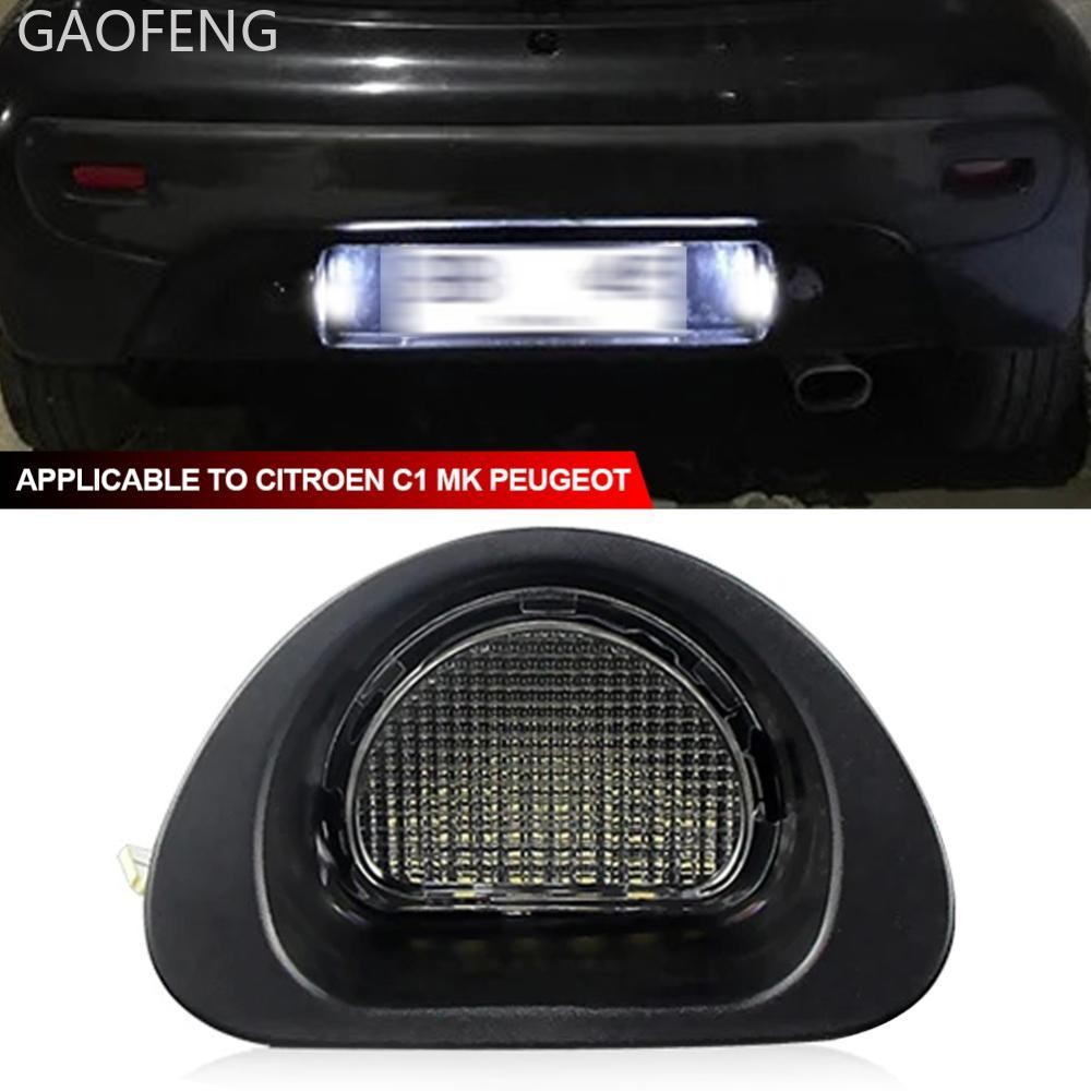 GAOFENG รถ LED ป้ายทะเบียนจํานวนแผ่นโคมไฟสําหรับ Peugeot 107 05-14 Canbus สําหรับ Citroen C1 MK I 05
