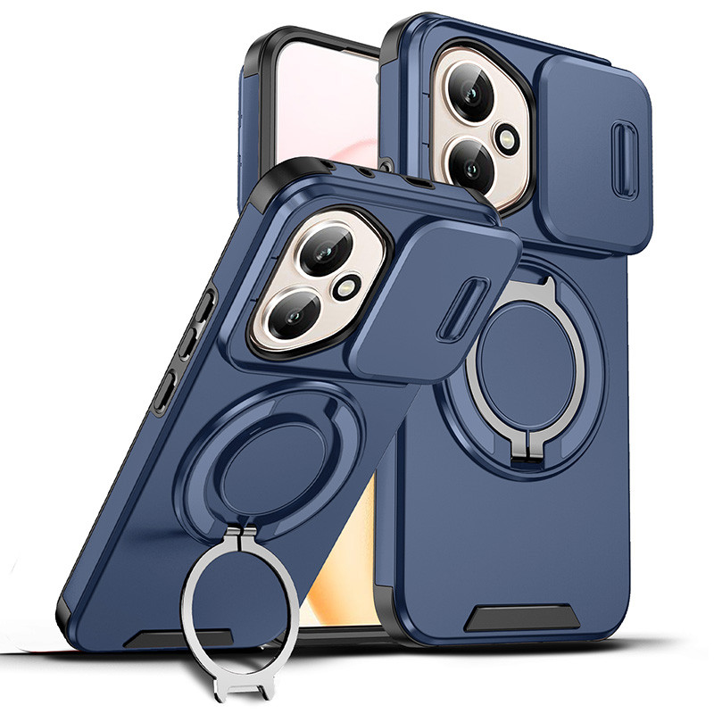 Honor 400 Pro 400 Lite สไลด์กล้องเลนส์ป้องกันแหวนยืนแม่เหล็กเคสโทรศัพท์ขาตั้งเกราะกันกระแทกฮาร์ดซิลิโคนปก - รูปที่ 6