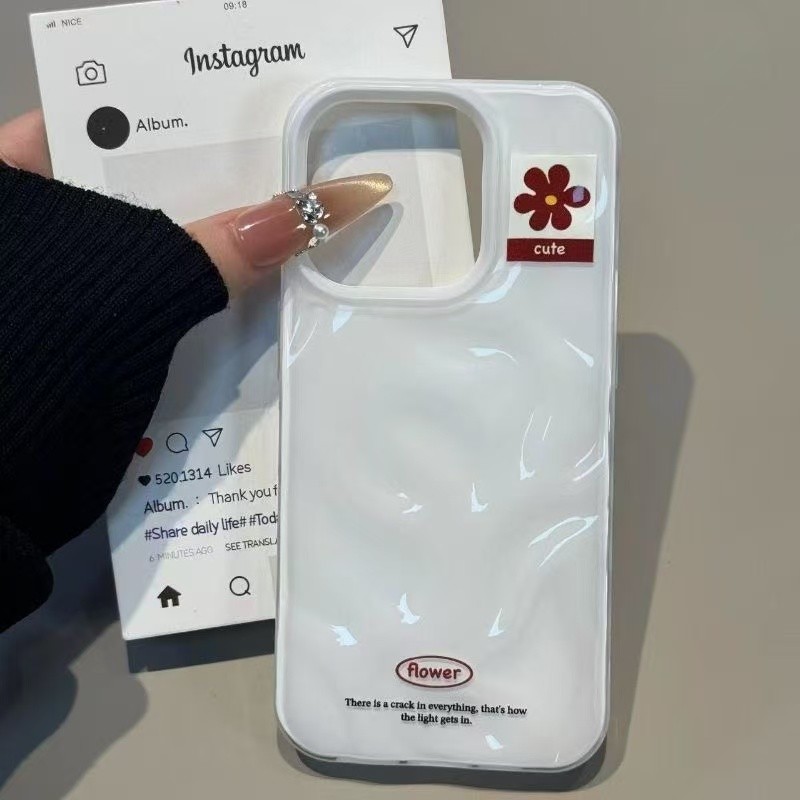 เหมาะสําหรับ IPhone 16 15 14 13 12 11 Pro Max X XR XS Max 7 8 Plus Red-label ดอกไม้เคสโทรศัพท์ Soft Shell ATW - รูปที่ 3