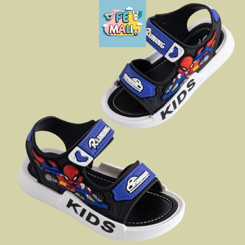 อายุ 4-9+Yrs Spiderman Boy รองเท้าแตะเด็กรองเท้าแตะขนาด 26-35 รองเท้าแตะ Selipar Budak By FE