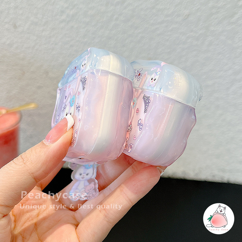 Disney น่ารัก Stellalou IMD ชุดหูฟังป้องกันกรณีสําหรับ Airpods 1 2 3 4 Pro Pro2 Airpods3 พร้อมจี้กระต่าย Anti-los หูฟังปลอก - รูปที่ 5