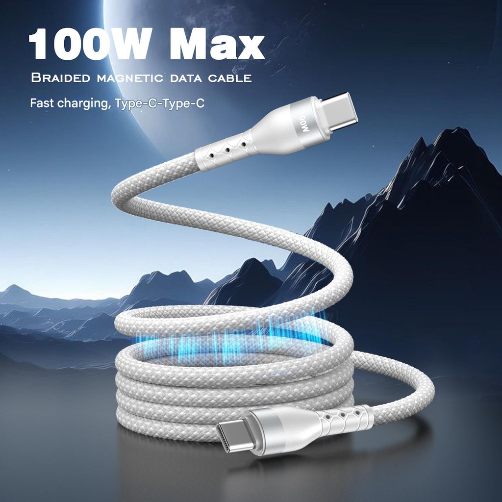 100W แม่เหล็กประเภท C-Type C สายเคเบิลข้อมูลสายชาร์จเร็วเหมาะสําหรับโทรศัพท์ 15 Honor 200 สมาร์ท/ 90 Lite/200 Pro/Magic7/X9a/Magic 7 Pro/90 Redmi Note10 Pro/Pro Max/Redmi 14