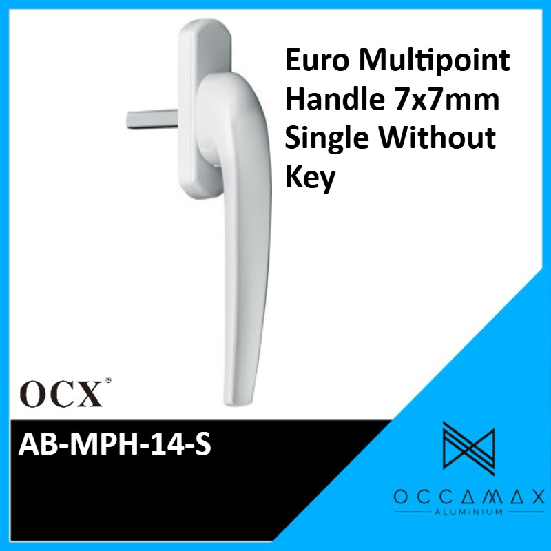 OCX 14-S Euro Multipoint Handle 7x7 มม. เดี่ยวไม่มีกุญแจ